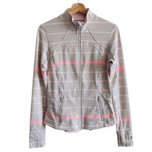 Lululemon Striped Heathered Barely Pink Forme Jacket Size 8